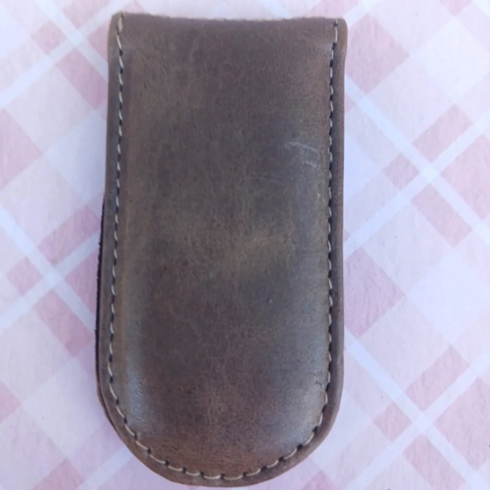 LEATHER MONEY CLIP New BROWN